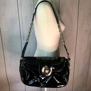 Dolce & Gabbana patent leather chain link and studded shoulder bag